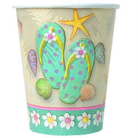 Summer 'Flip Flop Beach' 9oz Paper Cups (8ct)