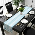 thumbnail image 1 of Summer Flip Flops Cotton Linen Table Runner 13 x 72 inch Starfish Gradient Blue Texture Non-slip Rectangular Dining Table Decor for Wedding Party Holiday Dinner, 1 of 8
