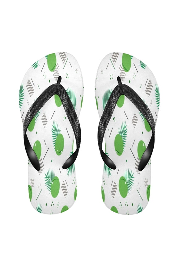 Summer Flip Flops Non-Slip Lightweight Rubber Sandals Vacation Beach Essentials Simple Coconut Pattern