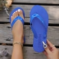 thumbnail image 1 of Summer Flip Flops for Women Soft Sole Non-slip Plus Size Solid Color Lightweight Flat Casual Beach Thong Sandals Blue Size 36-43, 1 of 9