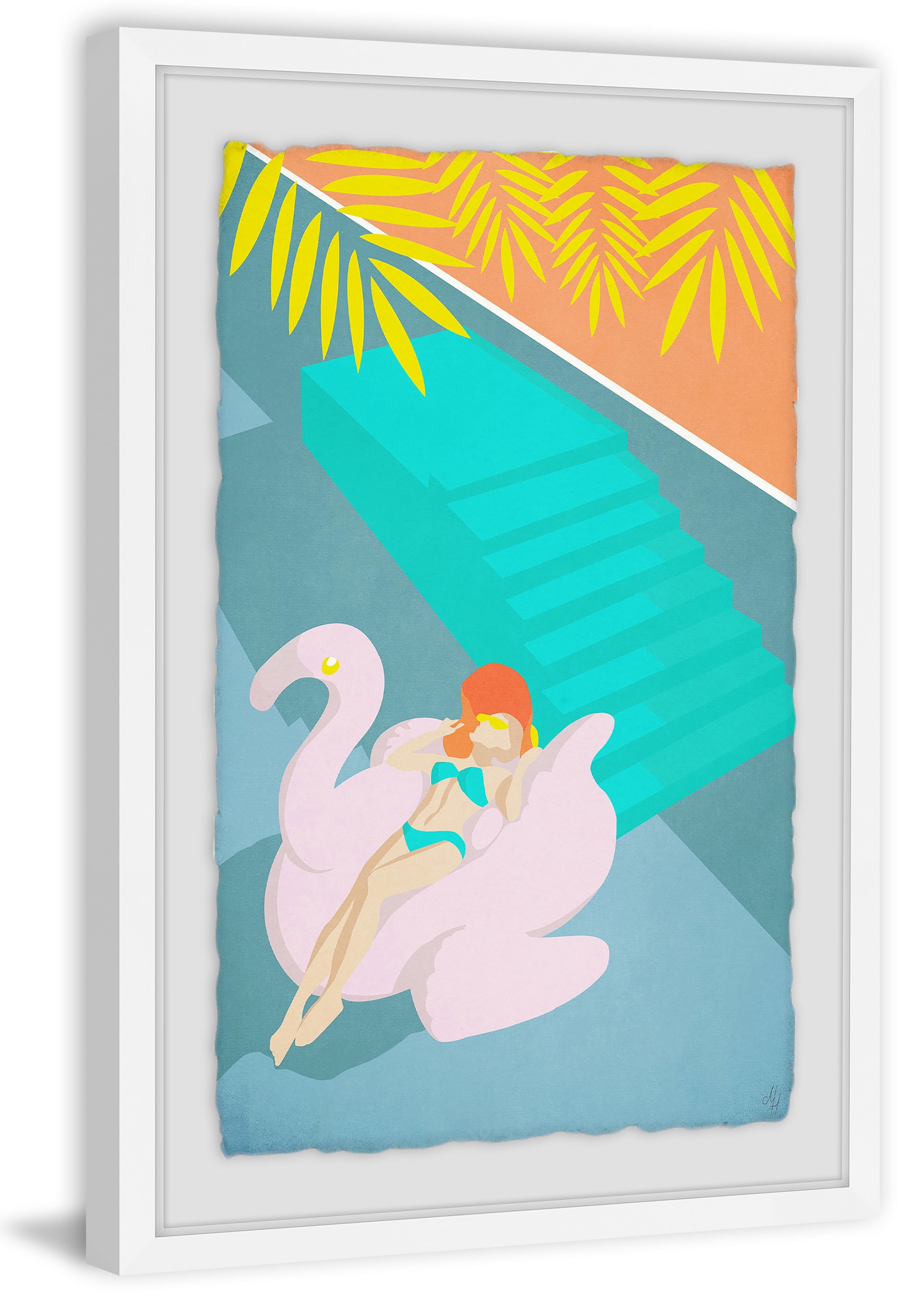 Summer Floater Framed Painting Art Print, 30.00" x 1.50"