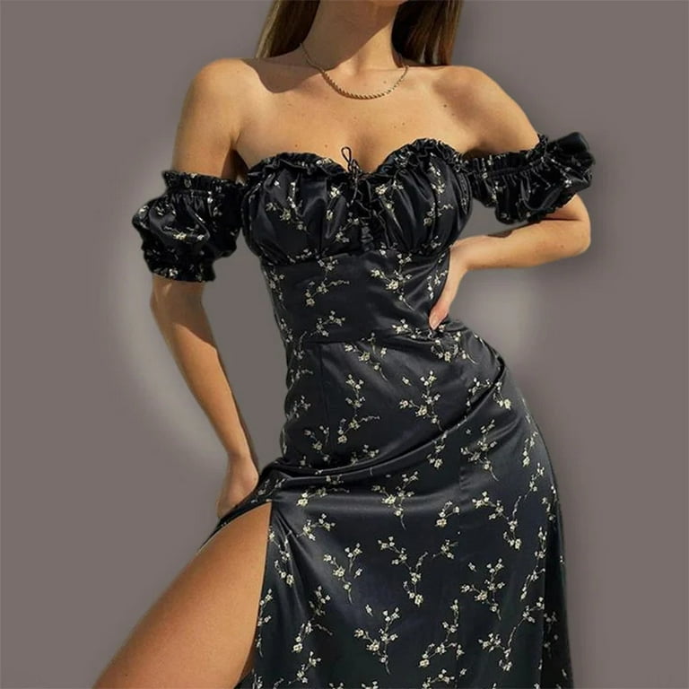 Mid Sleeve Sexy Split Dress Mid Sleeve Sexy Split Dress