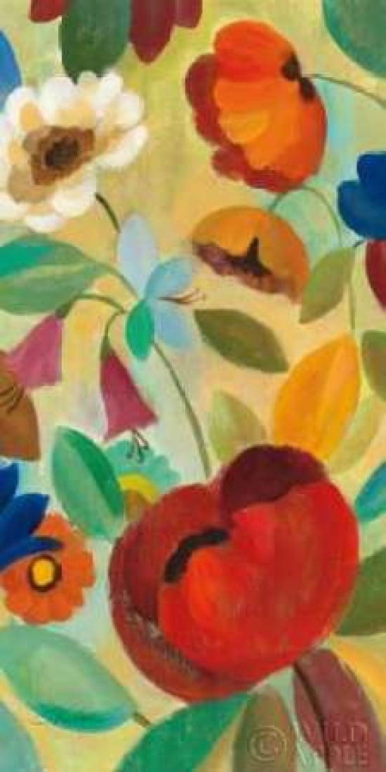 Summer Floral Panel II Canvas Art - Silvia Vassileva (10 x 20)