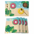 thumbnail image 1 of Summer Floral Placemats Set of 4, Tropical Leaves Watermelon Swimming Rings Beach Non-Slip Place Mats Washable Table Mats for Kitchen Dining Table Decorations Indoor/Outdoor, 1 of 9
