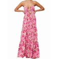 thumbnail image 1 of Summer Floral Sundress for Women Spaghetti Straps Hollow Out Tie Front Maxi Dress Flowy Smocked - Dress Pink S, 1 of 5