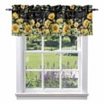 thumbnail image 1 of Summer Floral Valance Curtain Watercolor Sunflower Eucalyptus Leaves Letter Print Window Valances Rod Pocket Short Curtains Window Treatments for Kitchen Bedroom Bathroom Laundry 60" x 18", 1 of 9