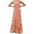 thumbnail image 1 of Summer Floral Women Spaghetti Straps Hollow Out Tie Front Maxi Dress Flowy Smocked - Dress Pink Orange S, 1 of 4