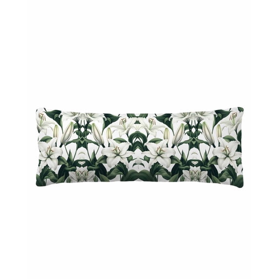 Summer Flower Body Pillow Cover 20 x 60 Inch Decorative Pillow Cover Lily Floral Watercolor Plant Country Lumbar Pillowcase Seasonal Rectangle Cushion Case for Couch Sofa Bed Living Room