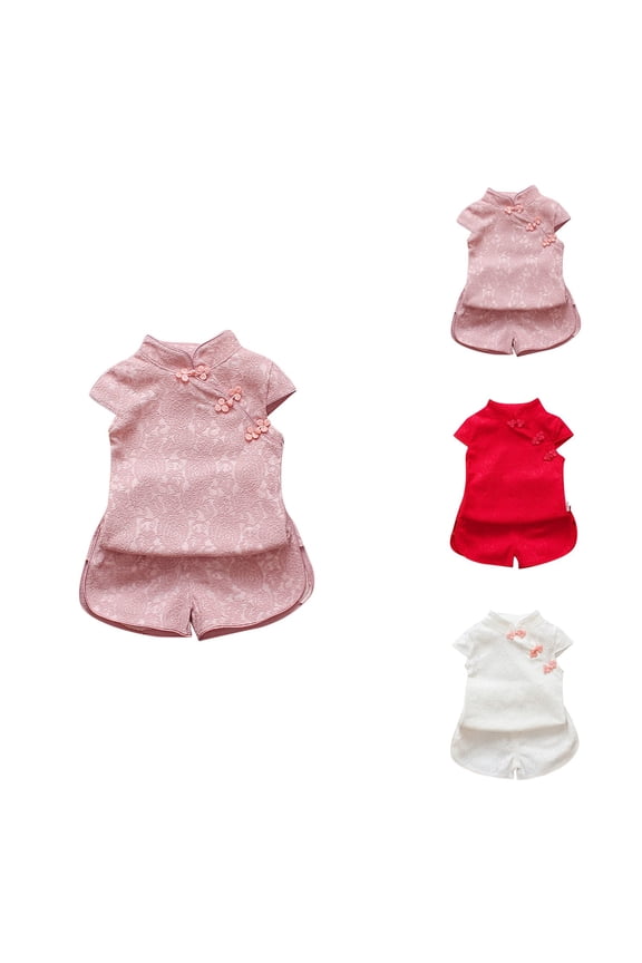 Summer Flower Cheongsam Qipao Dress for Kids – Cute Toddler Chinese Traditional Tang Suit Skirt