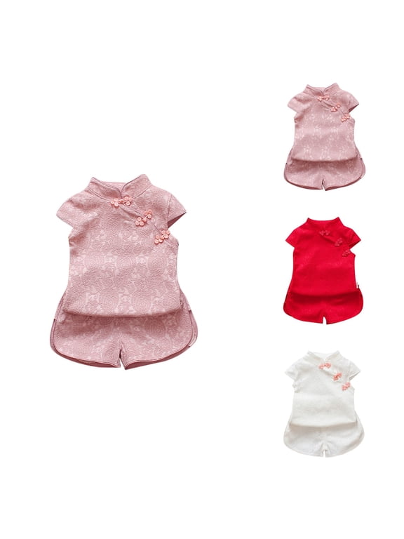Summer Flower Cheongsam Qipao Dress for Kids – Cute Toddler Chinese Traditional Tang Suit Skirt