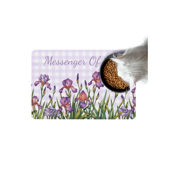Summer Flower Iris Doormat Non Slip Diatomaceous Earth Door Mat Absorbent Quick Dry Soft Washable Entrance Rug for Bathroom Laundry Room 16"x24"