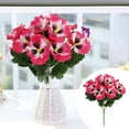 thumbnail image 1 of Summer Flower Outdoor Artificial Flowers, Fake Pansy Flowers for Spring Summer Decoration, UV Resistant Fake Pansy, Look Real Flowers for Planter Front Door Porch Yard Patio (Pink), 1 of 9