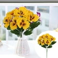 thumbnail image 1 of Summer Flower Outdoor Artificial Flowers, Fake Pansy Flowers for Spring Summer Decoration, UV Resistant Fake Pansy, Look Real Flowers for Planter Front Door Porch Yard Patio (Yellow), 1 of 9