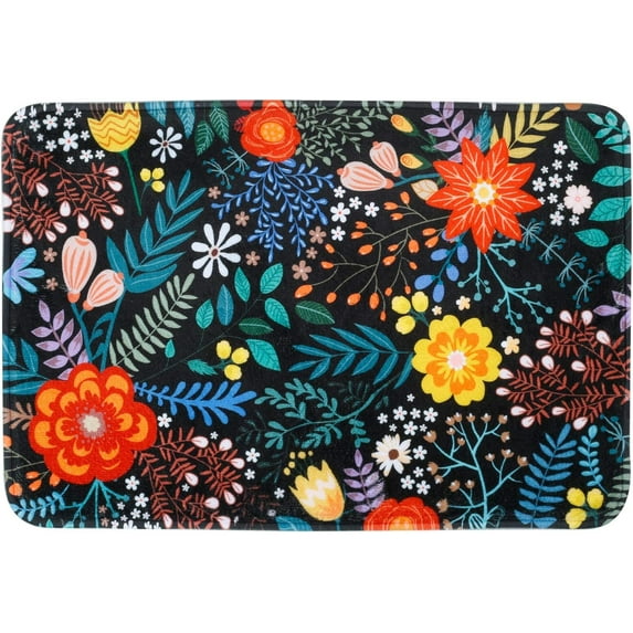 Summer Flower Outdoor Mat, Spring Decor Indoor Mat, 20x32 inch, Non-Slip Absorbent Resist Dirt Entrance Door Mat, Washable Low-Profile Inside Entry Doormats for Entryway