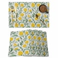thumbnail image 1 of Summer Flower Placemats Set of 1, Abstract Yellow Floral Leaf Texture Non-Slip Place Mats Washable Table Mats for Kitchen Dining Table Decorations Indoor/Outdoor, 1 of 9