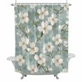 thumbnail image 1 of Summer Flower Shower Curtain for Bathroom, Gardenia Floral Modern Watercolor Waterproof Cloth Fabric Bathroom Accessories Set with 12 Rust Proof Plastic Hooks, 36"x72", 1 of 9