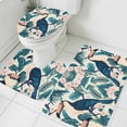 thumbnail image 1 of Summer Flowers Animal Bathroom Rugs Set Vintage Black Parrot Non Slip Absorbent Soft Bath Mats 3 Piece Set with Bathroom Rug, U-Shaped Floor Mat, Toilet Seat Cover Large Size, 1 of 9