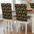 thumbnail image 1 of Summer Flowers Dining Chair Back Cover Only, Farmhouses Watercolor Sunflowers Cute Bee Black Set of 6 Chair Back Covers, Removable Washable for Dining Room, Banquet & Holiday Decoration, 1 of 9