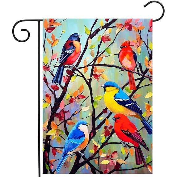 Summer Flowers Garden Flag Dragonfly House Flag Spring Welcome Garden Flags 12 x 18 Double Sided Floral Flags for Patio Lawn Home Outdoor Decor