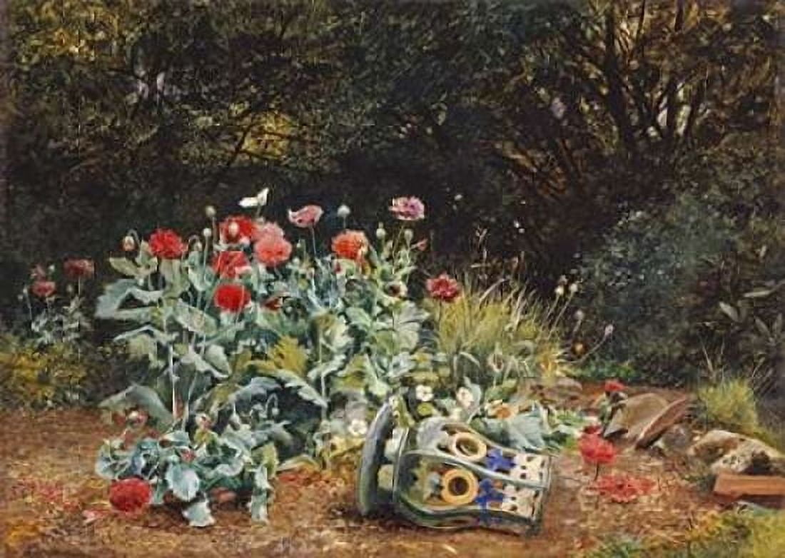 Summer Flowers In a Quiet Corner of a Garden Canvas Art - David Bates (20 x 28)