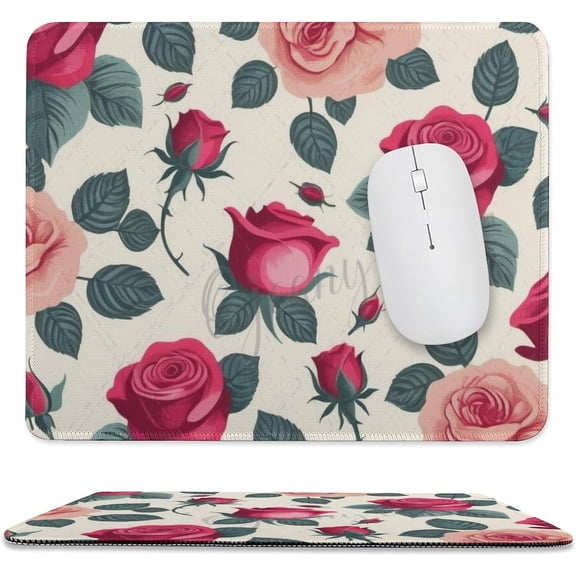 Summer Flowers Mouse Pad, Personalized Premium-Textured Custom Mouse Mat Design, Washable Mousepad, Non-Slip Rubber Base Computer Mouse Pads for Wireless Mouse 9.8"x11.8"