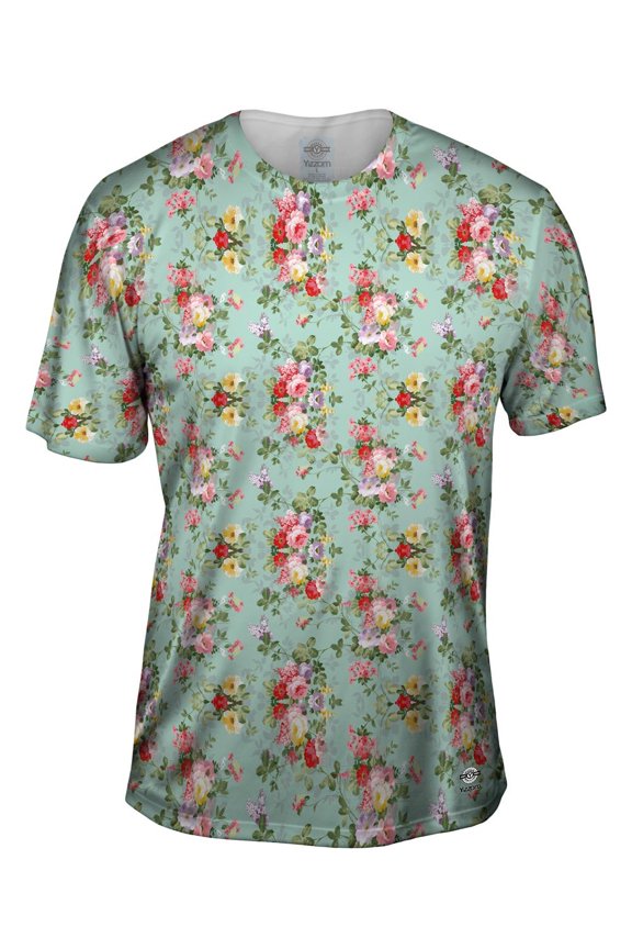 Summer Flowers Pattern Mens T-Shirt All Over Print