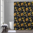 thumbnail image 1 of Summer Flowers Shower Curtain for Bathroom Decor, Farmhouses Watercolor Sunflowers Cute Bee Black Waterproof Fabric Shower Curtain, 36"x72" Set with 12 Hooks, 1 of 9
