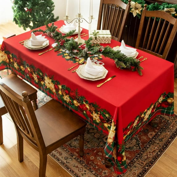 Summer Flowers Tablecloth Rectangle - Wild Flower Table Covering, Water Resistant Spring Summer Oblong Table Cloth - Summer Floral Table Cover for Indoor and Outdoor Use (60*102 inch)