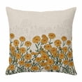 thumbnail image 1 of Summer Flowers Throw Pillow Cover Yellow Chrysanthemum Watercolor Linen Texture Cotton Linen Cushion Cover Throw Pillow Case with Invisible Zipper for Couch Sofa Bed Chair Car 26x26 Inch, 1 of 14