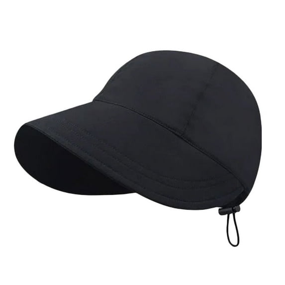 Summer Foldable Portable Adjustable Beach Cap Sun Hat Fisherman Cap Bucket Hat BLACK