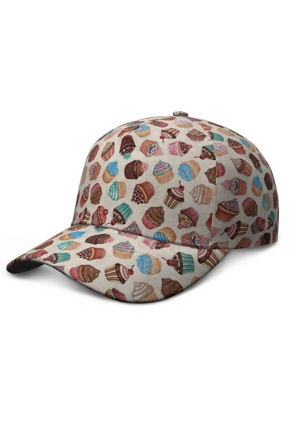 Summer Food Pattern Ice Cream Dessert Baseball Cap – Comfortable Adjustable Hat for Sweet Treat Lovers and Casual Outings