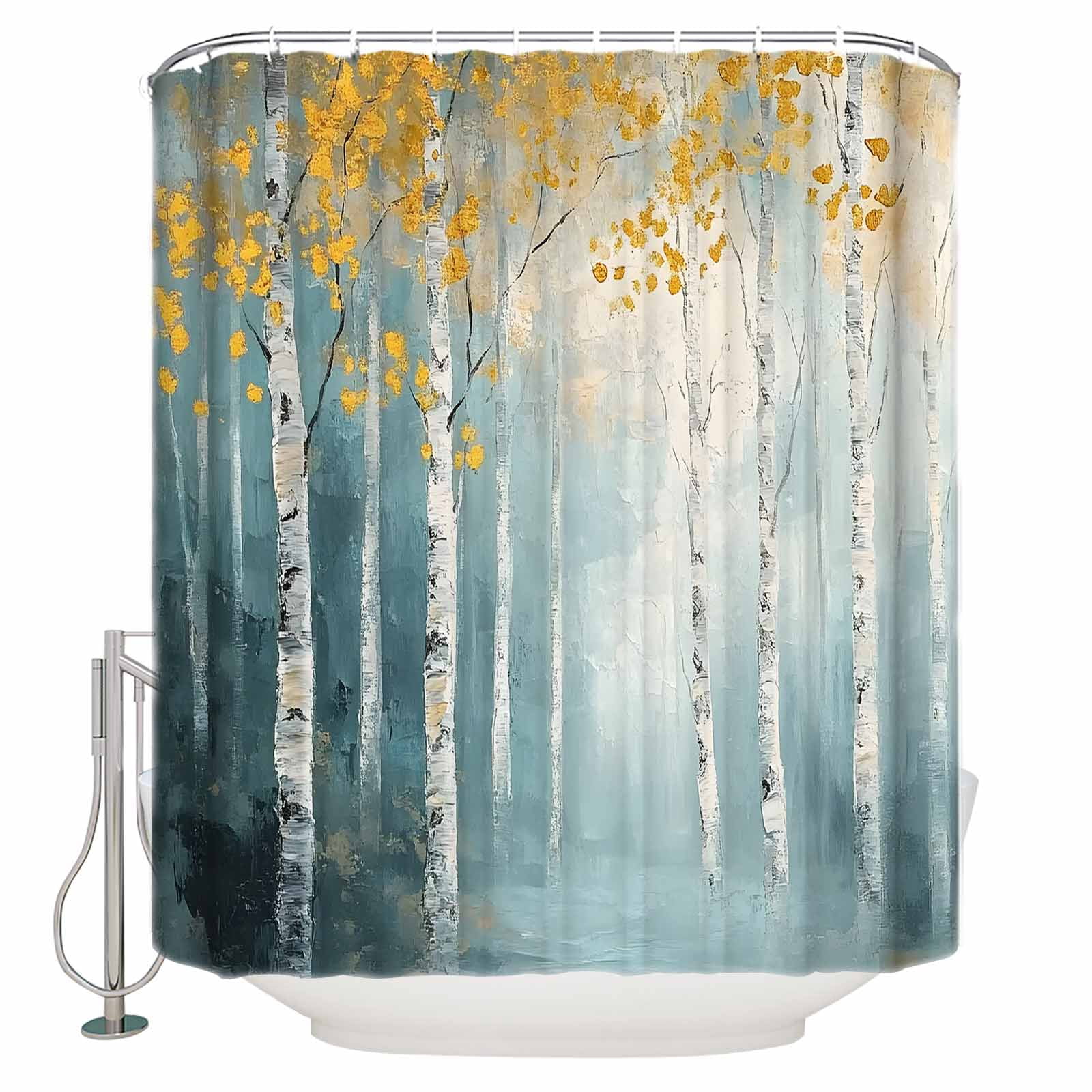 Summer Forest Shower Curtains for Bathroom Waterproof Fabric Bath