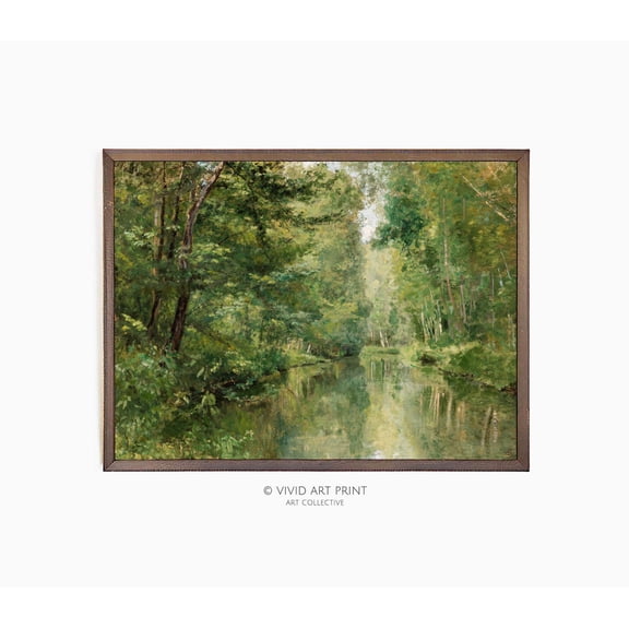 Summer Forest Vintage Landscape Wall Art, Serene Nature Scene Home Decor, Vivid Art Print Fb-406 Wall Art, Modern Wall Decor, 8x12 UNFRAMED