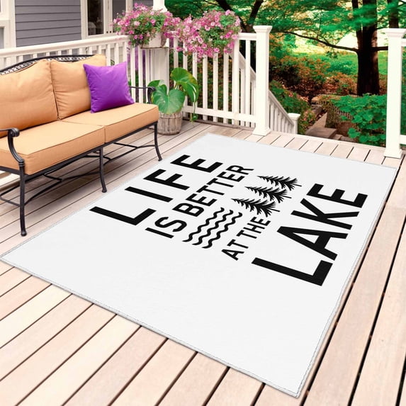 Summer Forests Outdoor Rug 3x5 Ft, Non Slip Washable Area Rug, Life Is Better at The Beach Patio Rugs Carpet Runner, Large Floor Mat for Indoor/Outdoor Deck Porch Camping