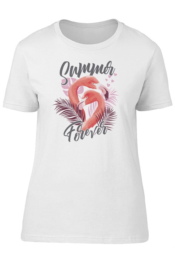 Summer Forever Tropical Flamingo T-Shirt Women -Image by Shutterstock, Female Medium