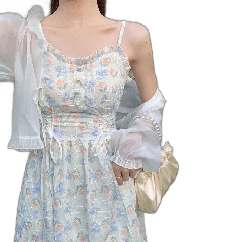 women's suspender floral dress main image 0