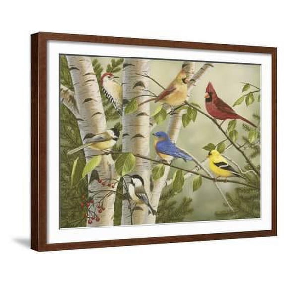 Summer Friends, Animals Botanical Seasons Framed Art Print Wall Art by William Vanderdasson Sold by ArtCom