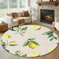 thumbnail image 1 of Summer Fruit 7FT Round Area Rugs for Living Room Watercolor Yellow Lemon Rustic Farmhouse Leaves Ultra-Thin Non-Slip Round Rugs Machine Washable Low Pile Circle Carpet for Bedroom Kitchen Nursery, 1 of 9