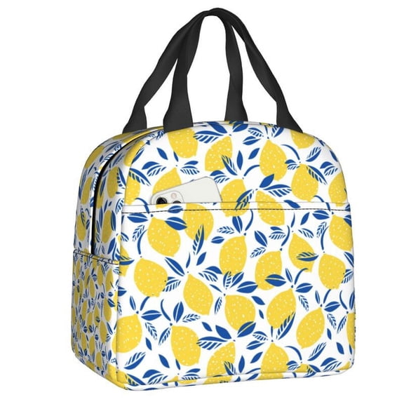 Summer Fruit Lemon Citrus Lunch Box for Women Waterproof Cooler Thermal Food Insulated Lunch Bag Portable Picnic Tote Bags