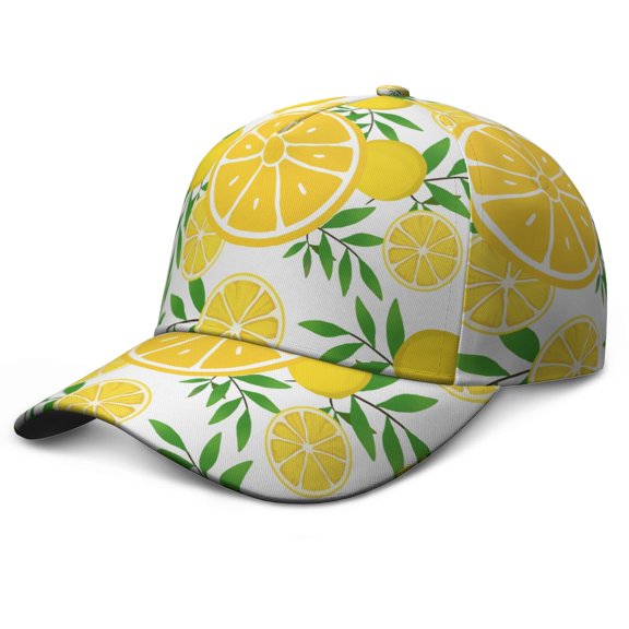 Summer Fruit Lemon Hat - Structured 6-Panel Breathable Sports Cap for Outdoor
