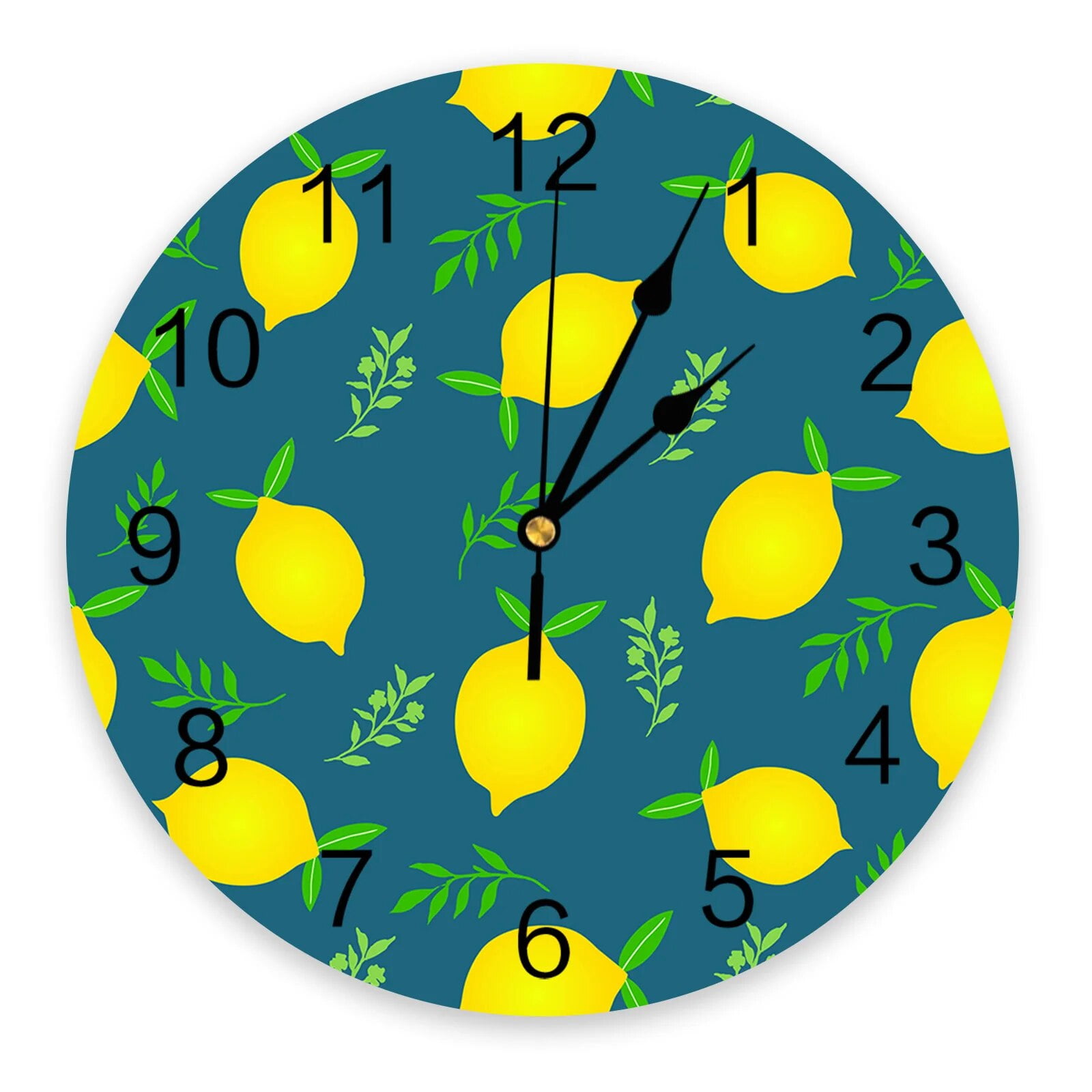 Summer Fruit Lemon PVC Wall Clock Modern Design Living Room Decoration