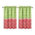 thumbnail image 1 of Summer Fruit Print Window Treatment Panels 2 PCS - 27.5Wx39L Inch Tropical Watermelon & Sunshine Tier Curtains, Semi-Sheer Rod Pocket Curtains for Small Windows, 1 of 4
