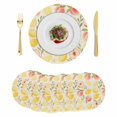 thumbnail image 1 of Summer Fruit Round 13 Inch Placemats Set of 6, Spring Botanical Lemon Peach Rustic HeatResistant Non Slip Place Mats for Dining Table, Wipeable Braided Kitchen Table Mats for Housewarming, 1 of 9