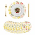 thumbnail image 1 of Summer Fruit Round 13 Inch Placemats Set of 8, Spring Botanical Lemon Peach HeatResistant Non Slip Place Mats for Dining Table, Wipeable Braided Kitchen Table Mats for Housewarming, 1 of 9