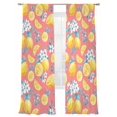 thumbnail image 1 of Summer Fruit Sheer Curtains 2 Panels Set Watercolor Lemon Cute Frangipani Blue Leaves Farmhouse Sheer Window Curtains Light Filtering Rod Pocket Voile Drapes for Bedroom Living Room 52"X96", 1 of 9