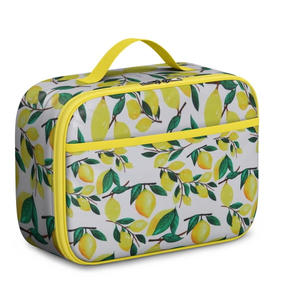 Summer Fruit Themed Lunch Tote - Thermal Insulation, Portable Handle & Separate Mesh Compartment