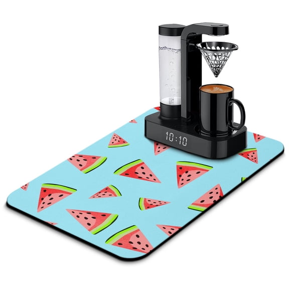 Summer Fruit Watermelon Pattern Dish Drying Mat, Cute Tropical Beach Sunshine Kitchen Mat