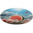 thumbnail image 1 of Summer Fruit Watermelon Round Rugs -Washable Non-Slip Small Round Area Rug Throw Soft Circle Rugs for Bedroom, Modern Print Indoor Carpet for Entryway Sofa Living Room, 1 of 7