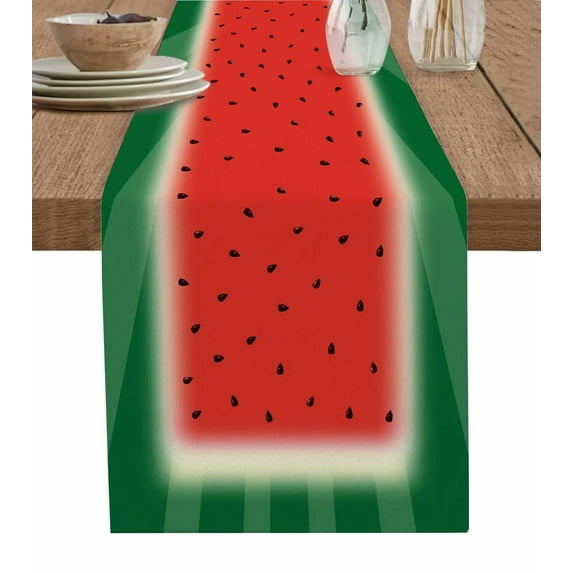 Summer Fruit Watermelon Table Runner Home Wedding Table Flag Mat Table Centerpieces Decoration Party Dining Long Tablecloth
