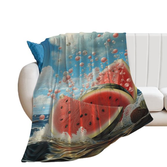 Summer Fruit Watermelon Throw Blanket for Women, Men & Kids - Super Soft Plush Blanket Throw Fleece Blanket Animal Blanket